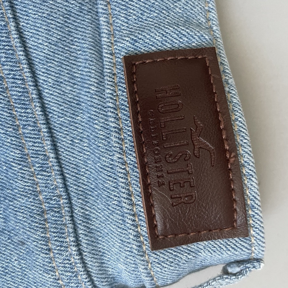 Hollister High Rise Jeans Patchwork Light Blue Women's Sz 9R W29 L27 Frayed Hem - Picture 13 of 15